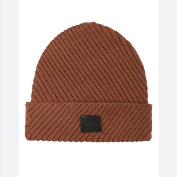 All Saints Accessories - AllSaints Traveling Rib Peak Beanie In Smoke Pink  Unisex New